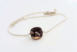 Sterling Silver Smokey Quartz Bracelet