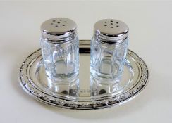 Sterling Silver Salt & Pepper Set Carrs of Sheffield Hallmarked Date 1994