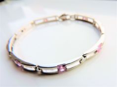 2.8 carat Pink Topaz Tennis Bracelet in Sterling Silver