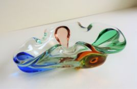 Frantisek Zemek Art Glass Biomorphic Bowl 20cm wide