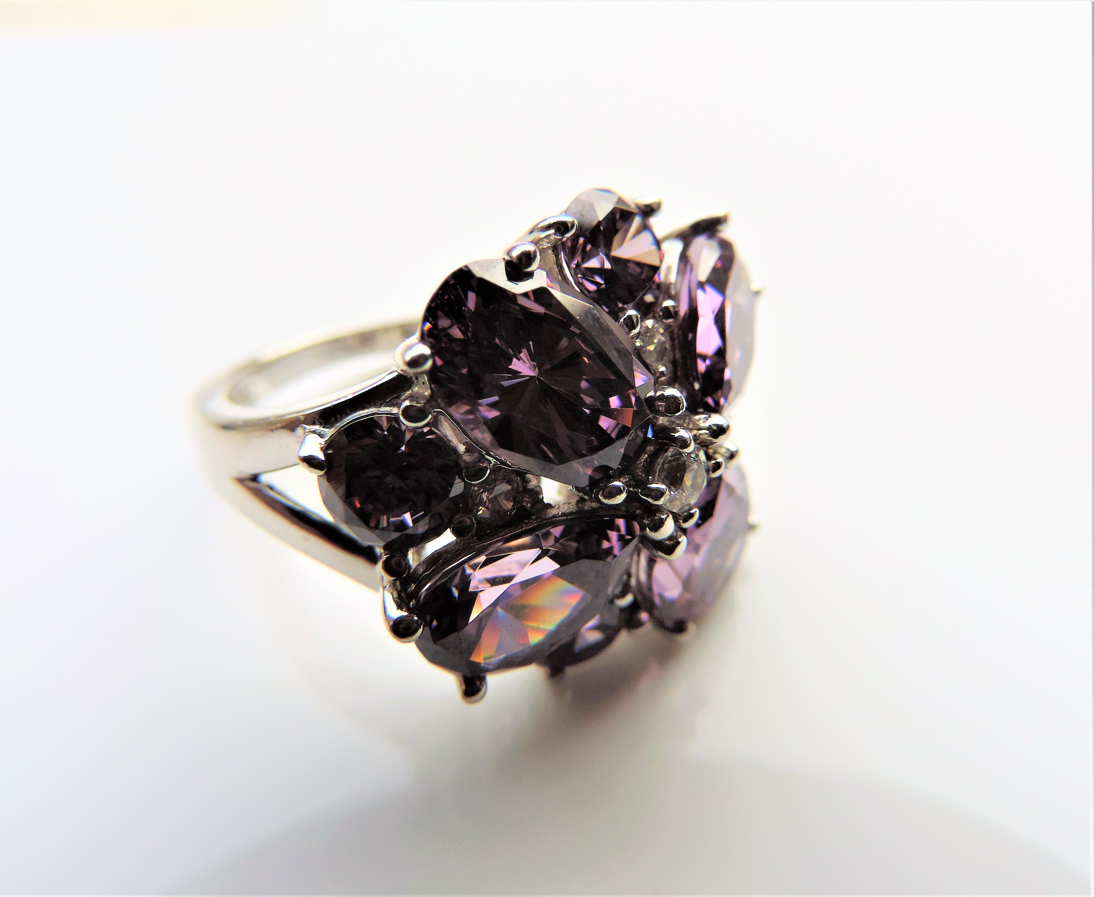 Sterling Silver Amethyst Cocktail Ring - Image 4 of 4