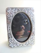 Repousse Decorated Silver Plated Photo Frame