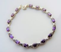 7.2 carat Amethyst Tennis Bracelet in Sterling Silver