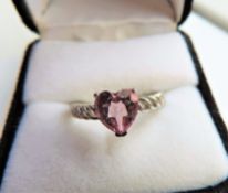 Heart Shaped Pink Tourmaline Ring