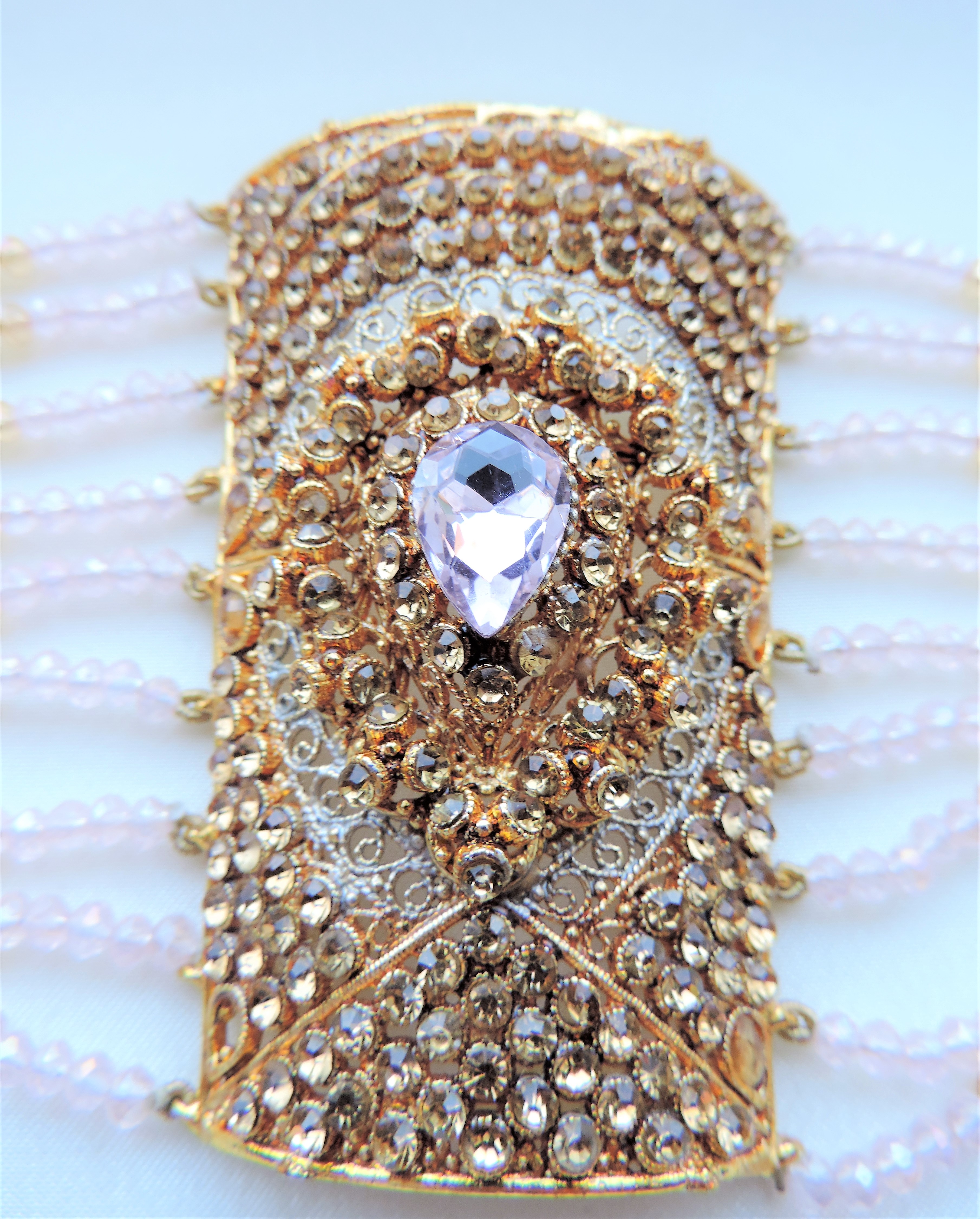 Crystal Encrusted Cuff Bracelet Bangle - Image 5 of 6