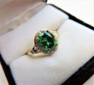 2.6ct Emerald Ring in Sterling Silver