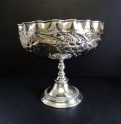 Antique Repousse Silver Plate Centrepiece Bowl 23cm Tall