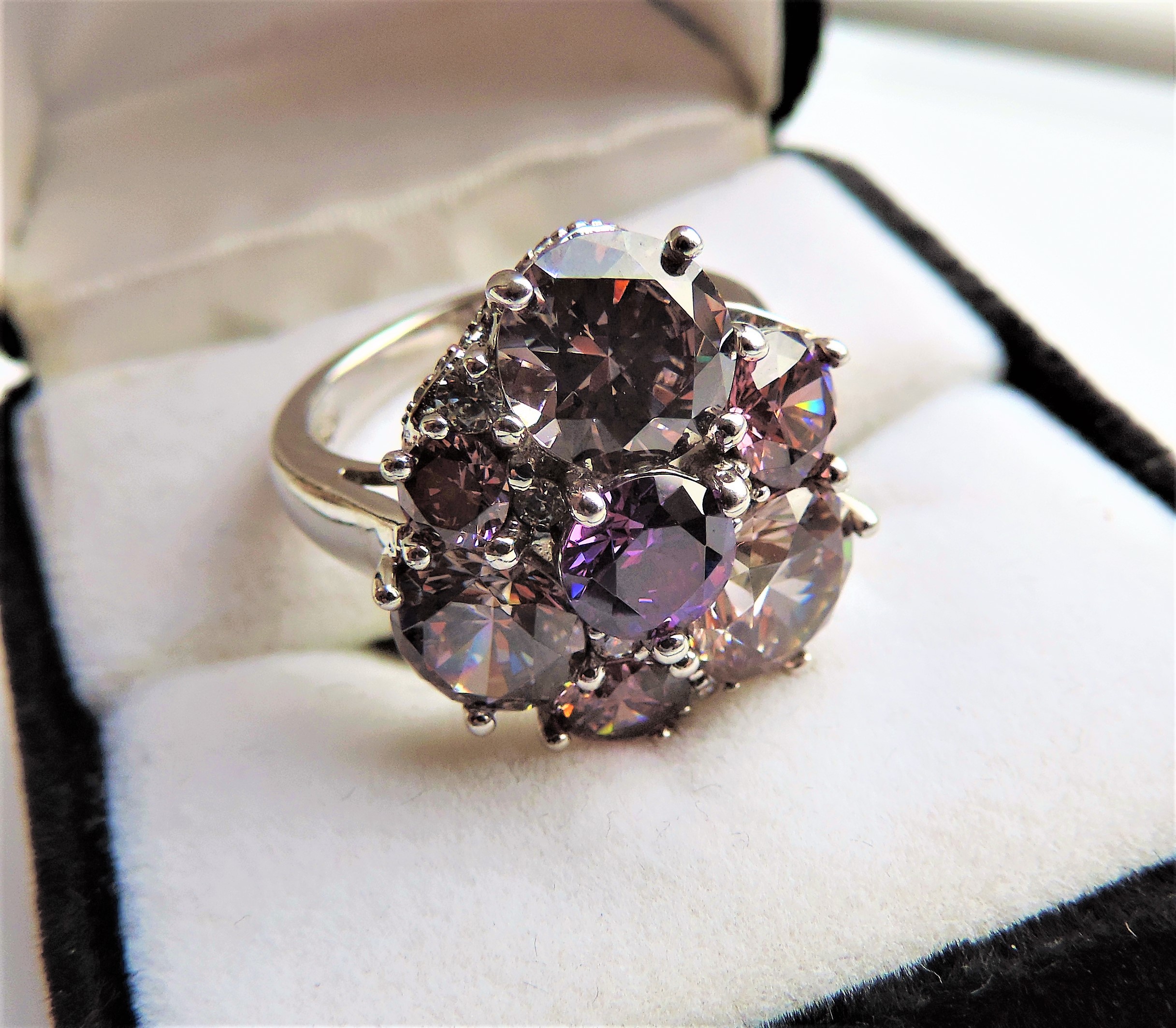 Amethyst & Pink Topaz Ring in Sterling Silver - Image 2 of 2