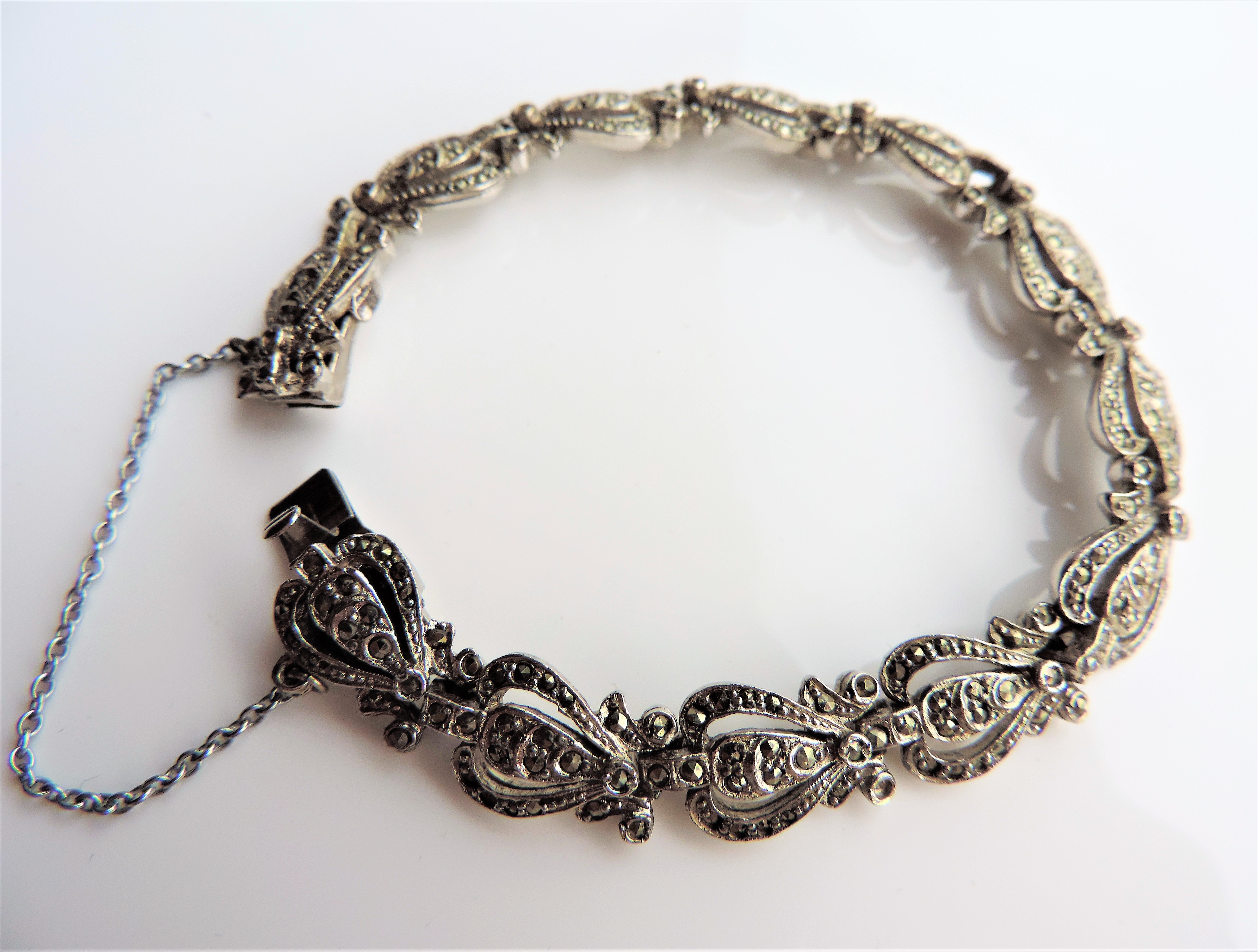 Antique Art Deco Marcasite Bracelet - Image 3 of 6