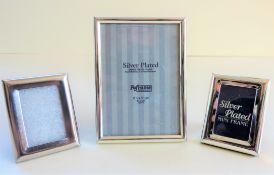 Three Silver Plated Photo Frames