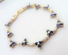 Sterling Silver Royal Blue & White Topaz Bracelet