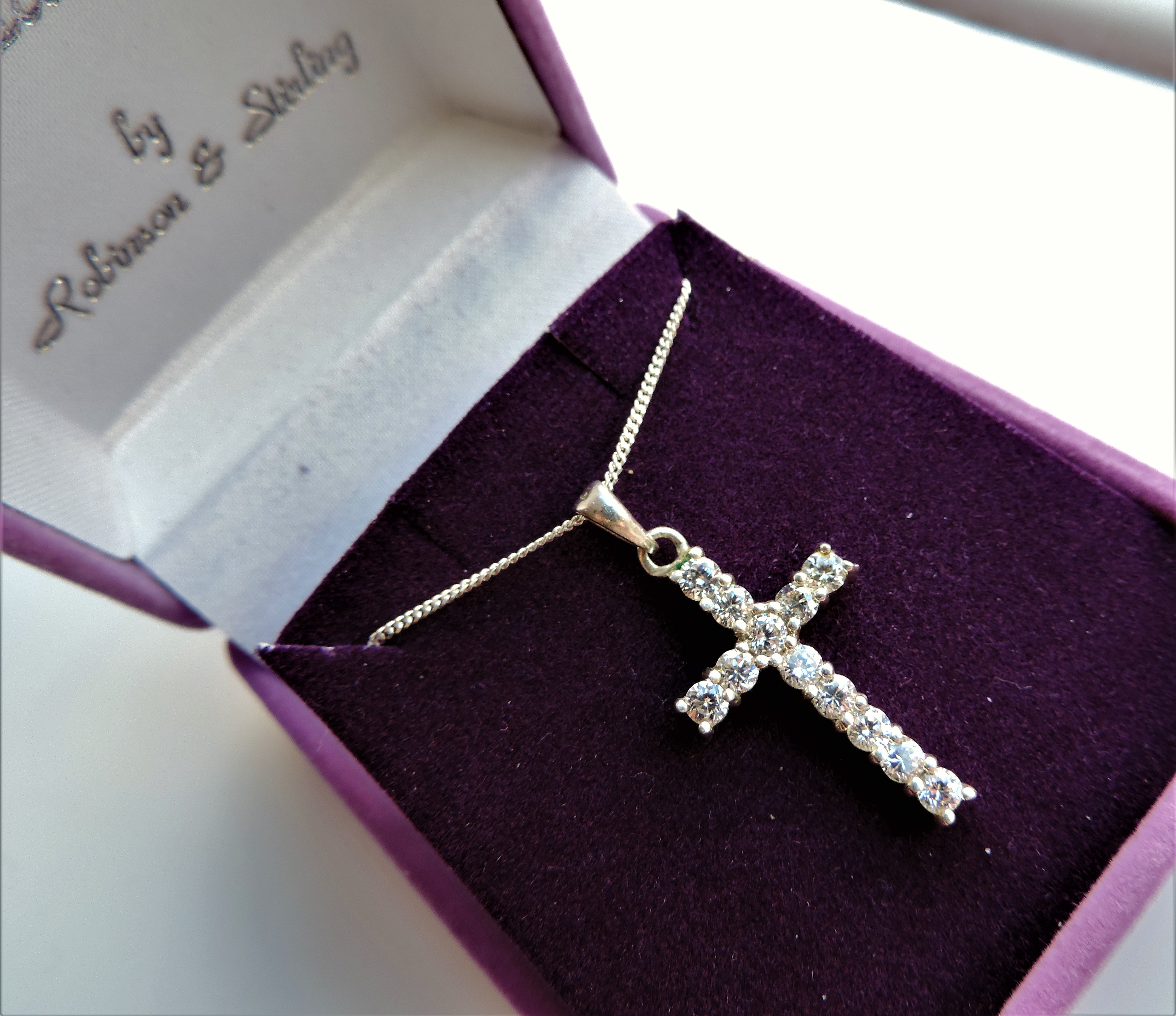 1.32 Carat White Topaz Pendant Cross in Sterling Silver - Image 2 of 4