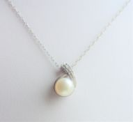 Sterling Silver Cultured Pearl Pendant Necklace