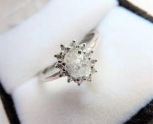 Sterling SIlver 1 carat White Sapphire Ring