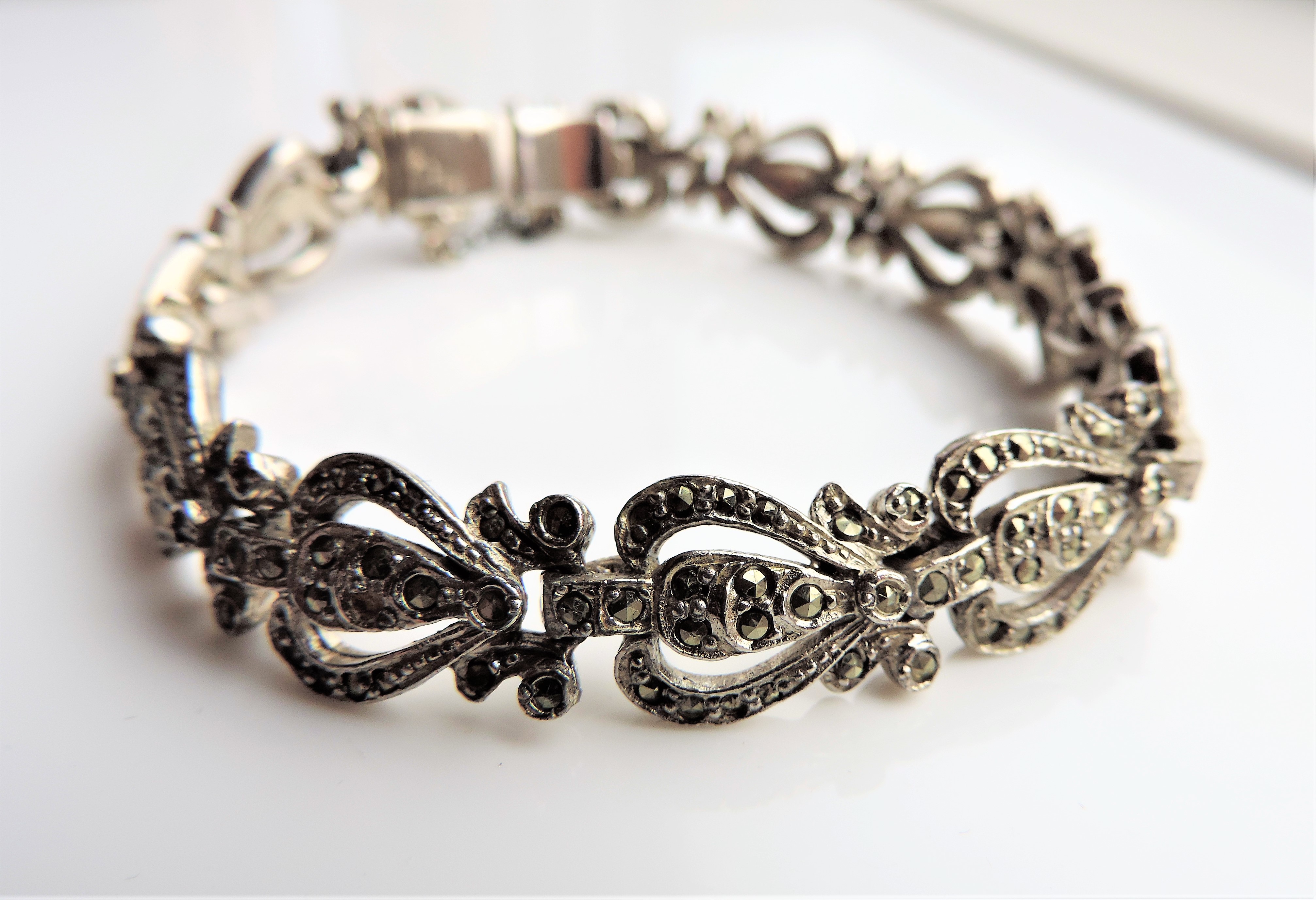 Antique Art Deco Marcasite Bracelet - Image 5 of 6