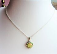 Sterling Silver Opal, Peridot & Topaz Pendant Necklace