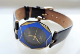 Cocci Lorenzo Gold Plated Mens Watch Leather Strap