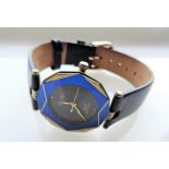 Cocci Lorenzo Gold Plated Mens Watch Leather Strap