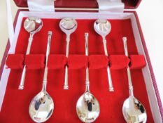 Set of 6 Art Deco Silver Plated Coffee Spoons