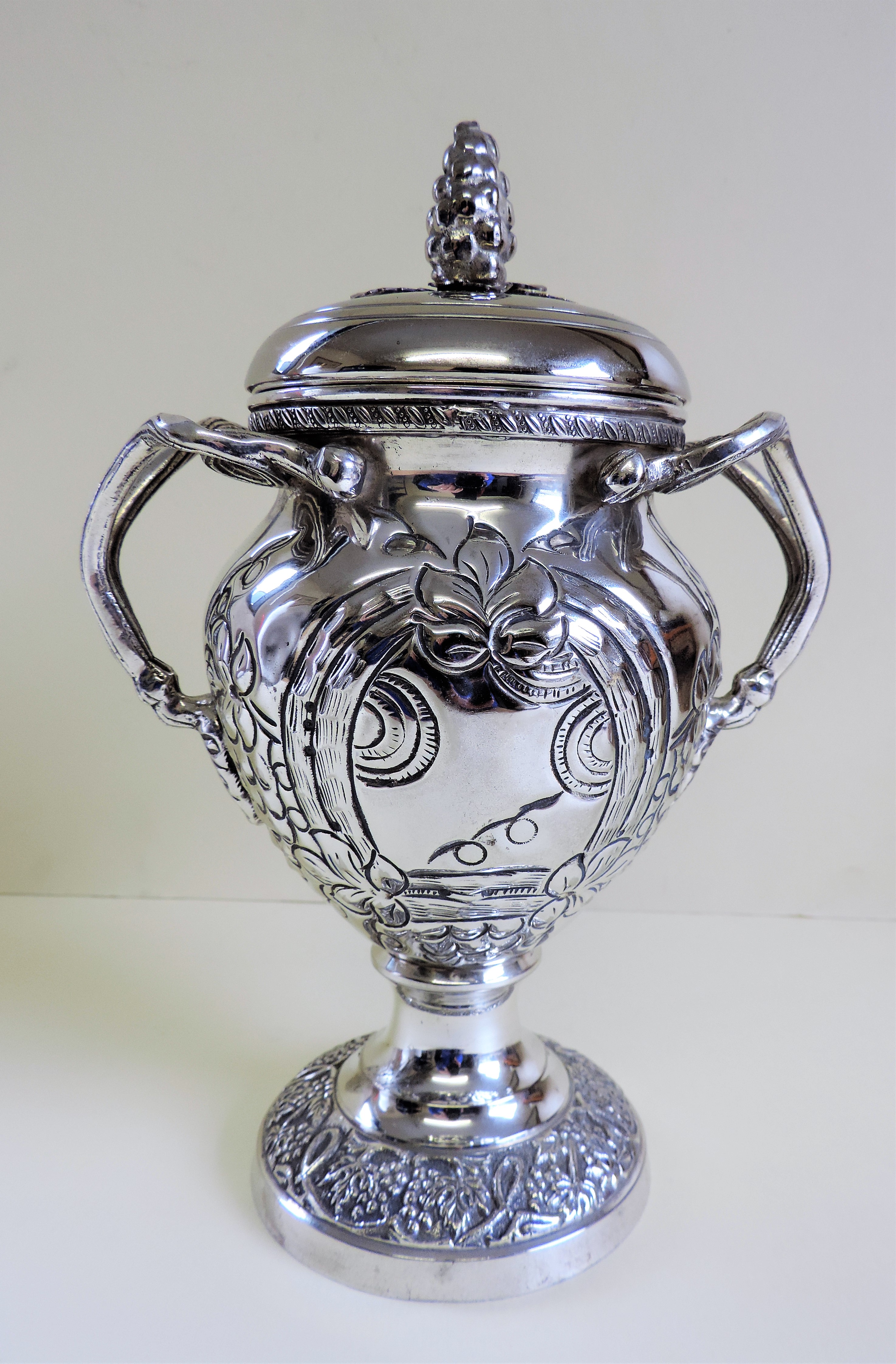 Antique Silver Plate Lidded Urn - Image 4 of 6