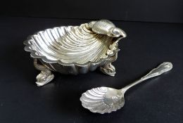 Antique Art Nouveau Silver Plated Preserve Dish & Spoon circa 1900