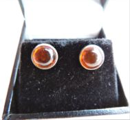 Sterling Silver Amber Earrings