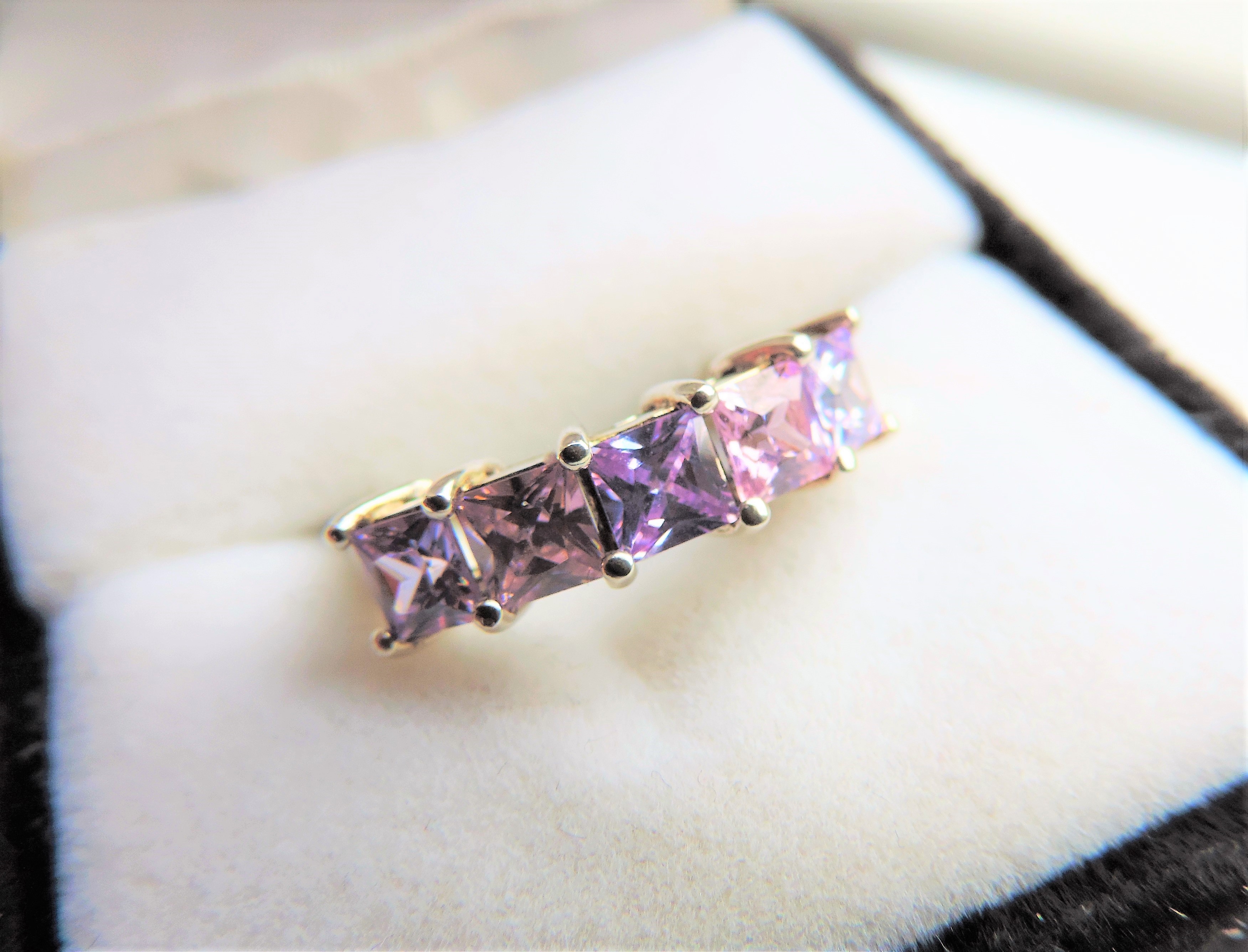 3.75 carat Amethyst & Pink Topaz Ring in Sterling Silver