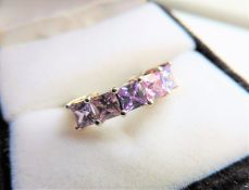 3.75 carat Amethyst & Pink Topaz Ring in Sterling Silver