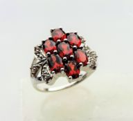 1.75 carat Garnet Cluster Ring