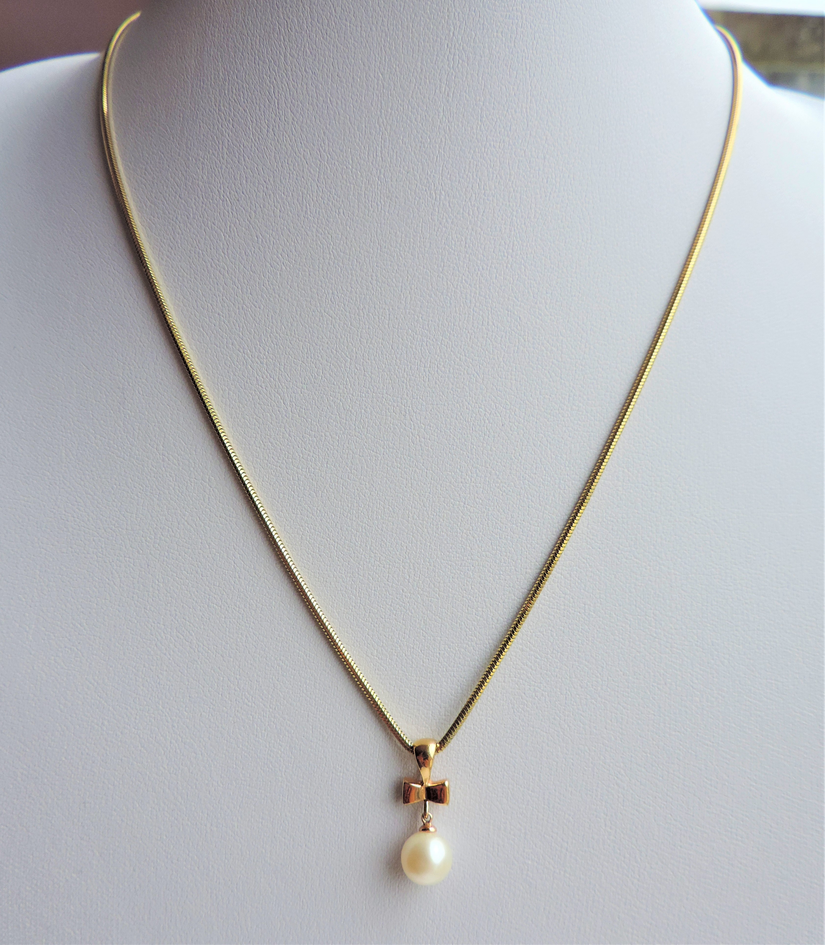 Gold on Sterling Silver Cultured Pearl Pendant Necklace