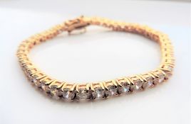Gold Plated Cubic Zirconia Tennis Bracelet