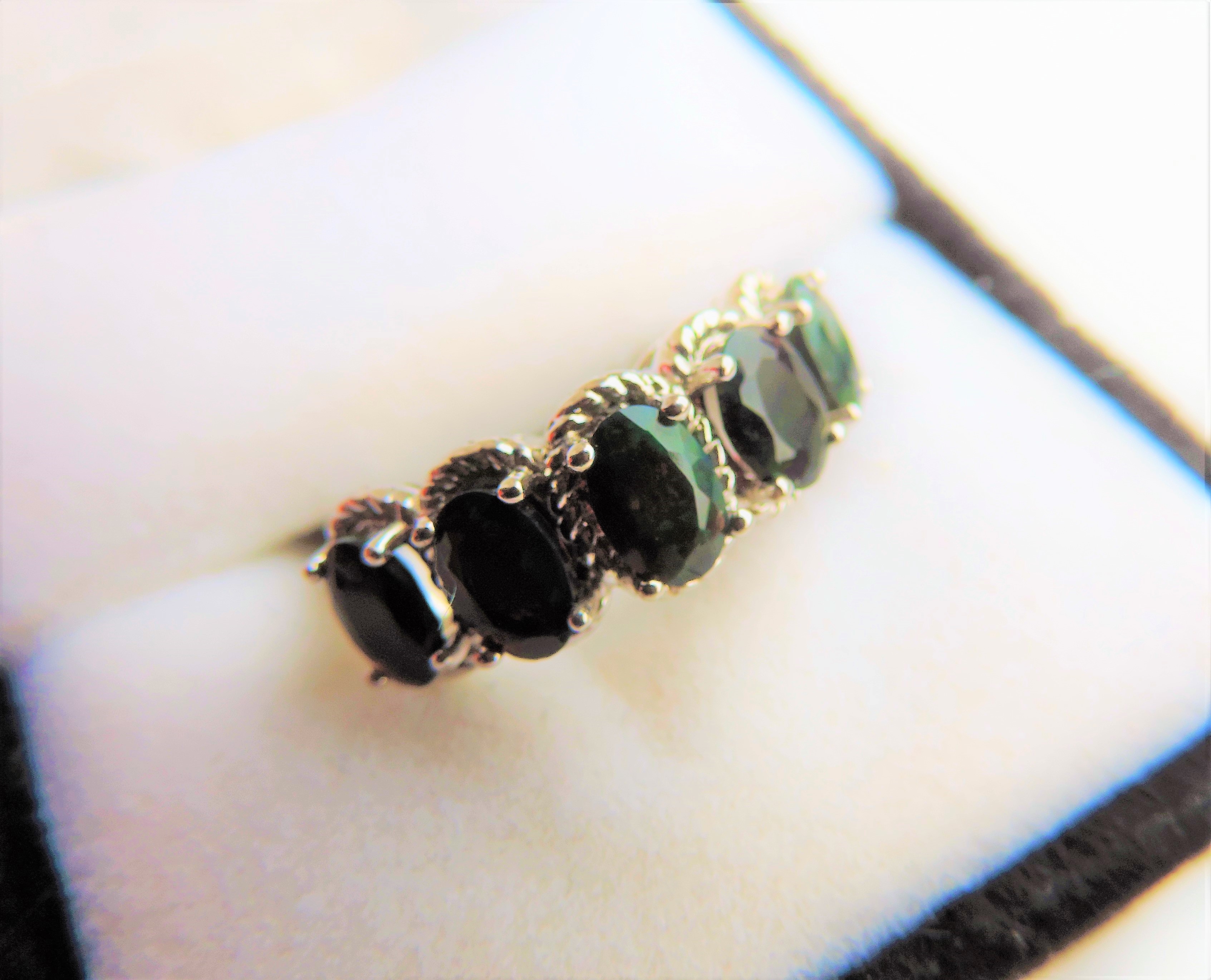 3.75 carat Green Diopside Ring in Sterling Silver