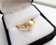 Gold on Sterling Silver Pearl Ring