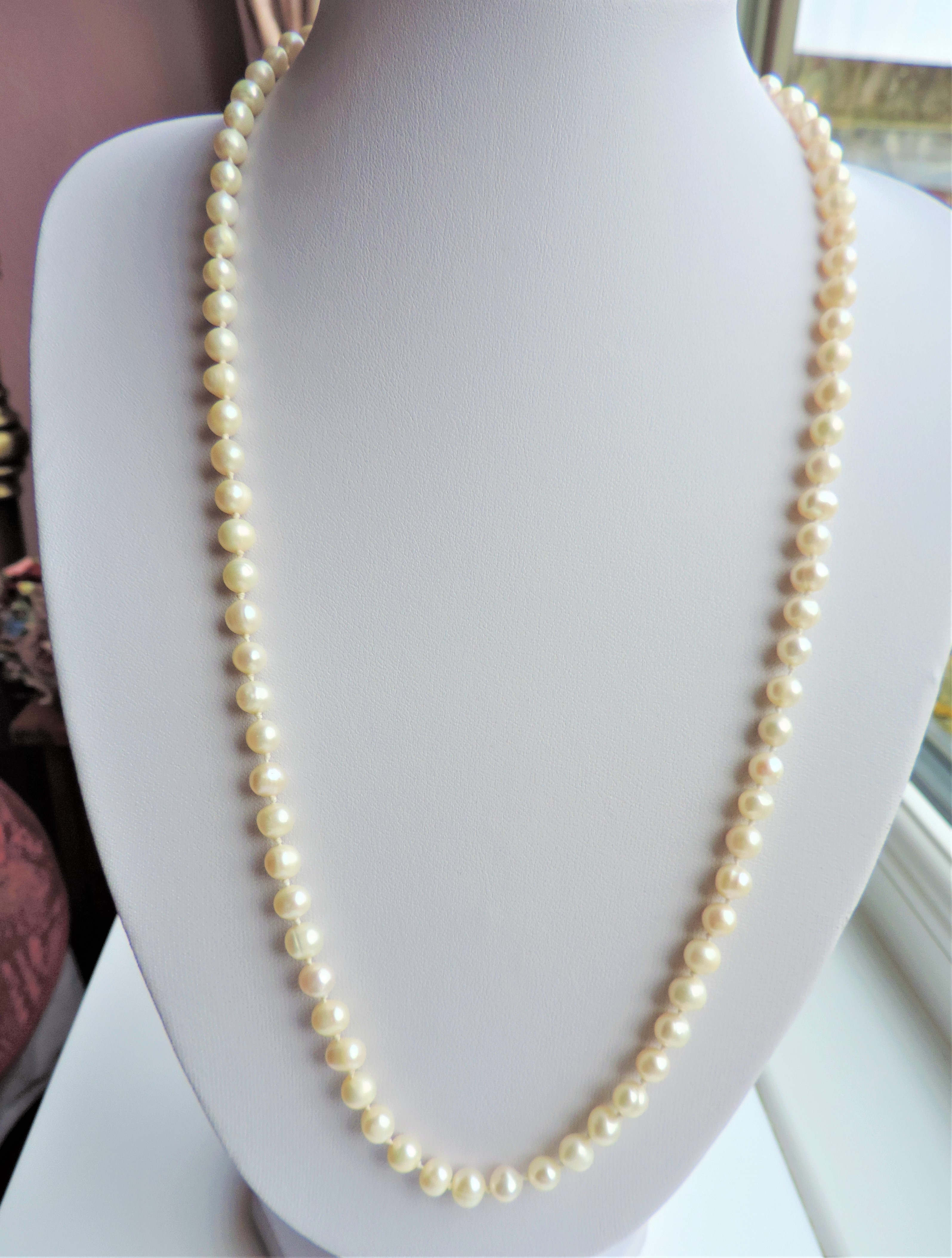 24 Inch Cultured Pearl Necklace 86 x 6mm Pearls