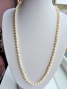 24 Inch Cultured Pearl Necklace 86 x 6mm Pearls
