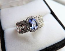 Sterling SilverTanzanite and Topaz Cocktail Ring