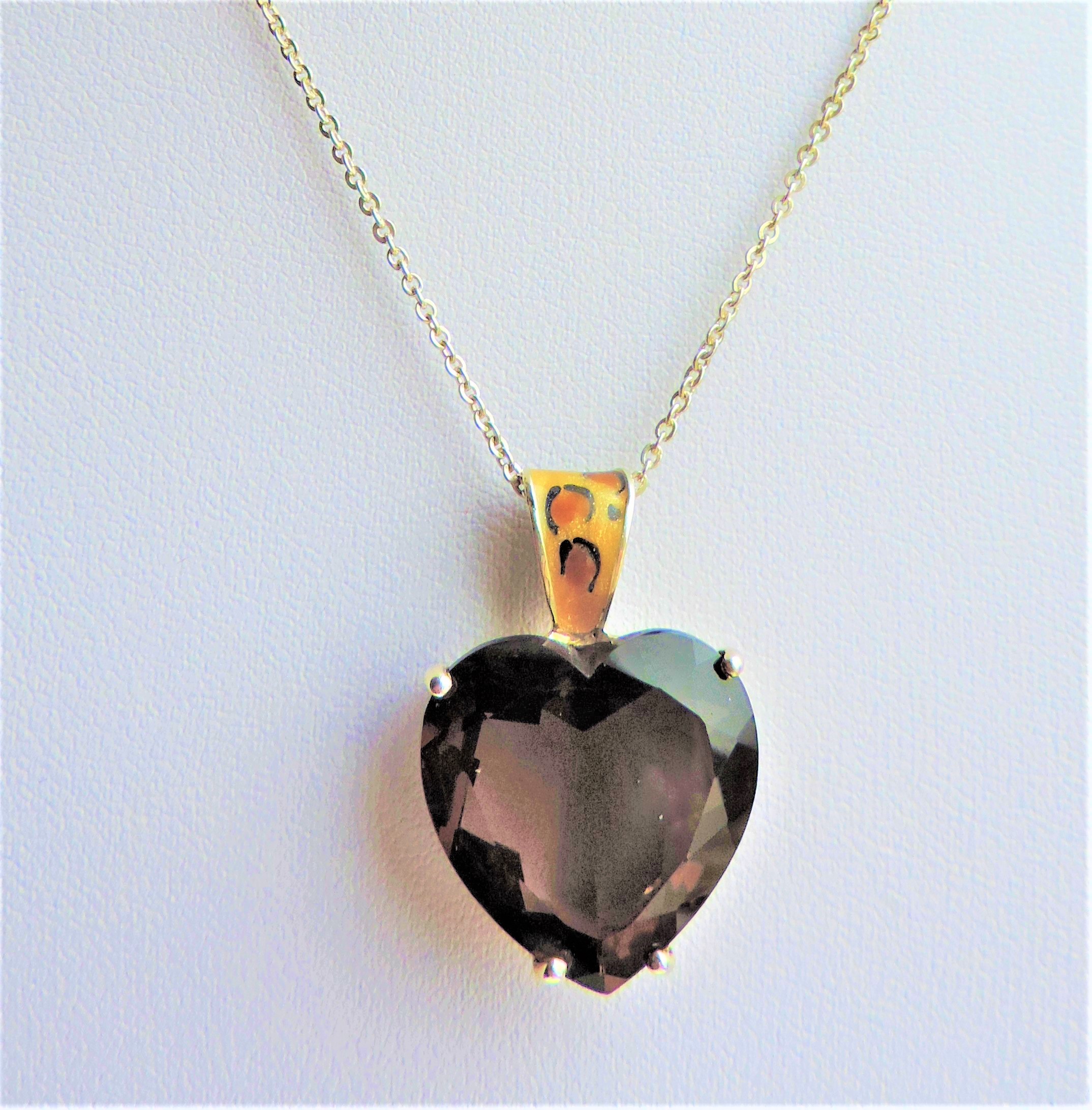 Vintage 15.33 carat Smokey Quartz Pendant Necklace - Image 2 of 4