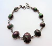 Sterling Silver Fluorite Gemstone Bracelet