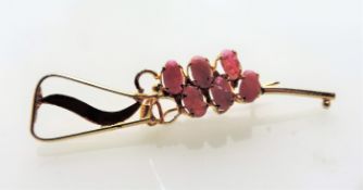 3 carat Gold Plated Ruby Brooch