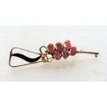 3 carat Gold Plated Ruby Brooch