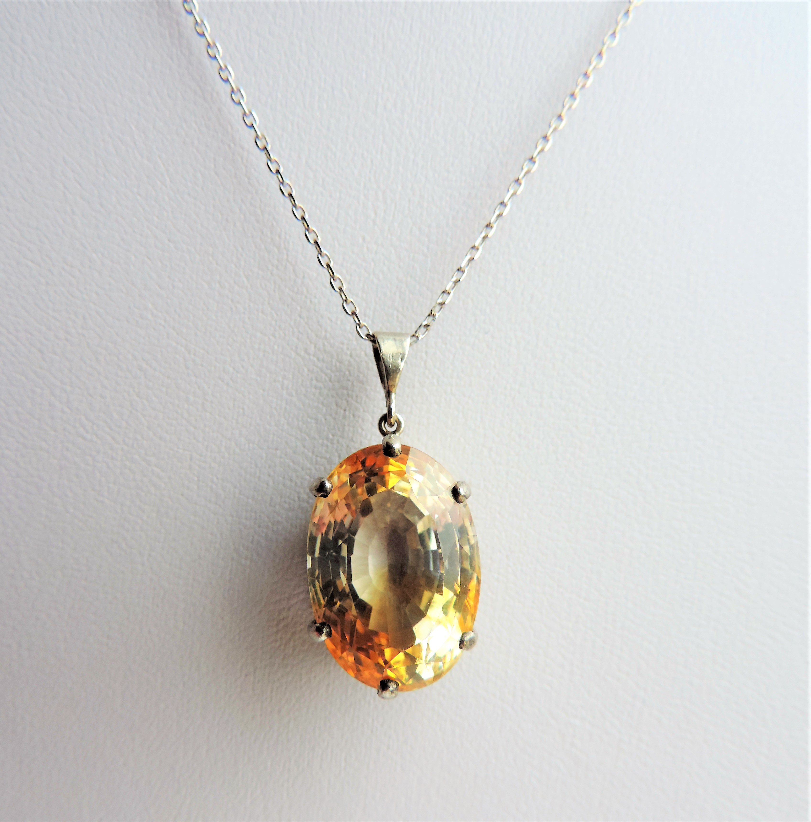 Sterling Silver 14.2 carat Bi-colour Citrine Pendant Necklace - Image 2 of 3