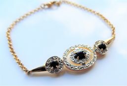 Vintage Gold Plated Sapphire Bracelet