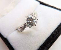 3.6 carat Sterling Silver Cubic Zirconia Ring