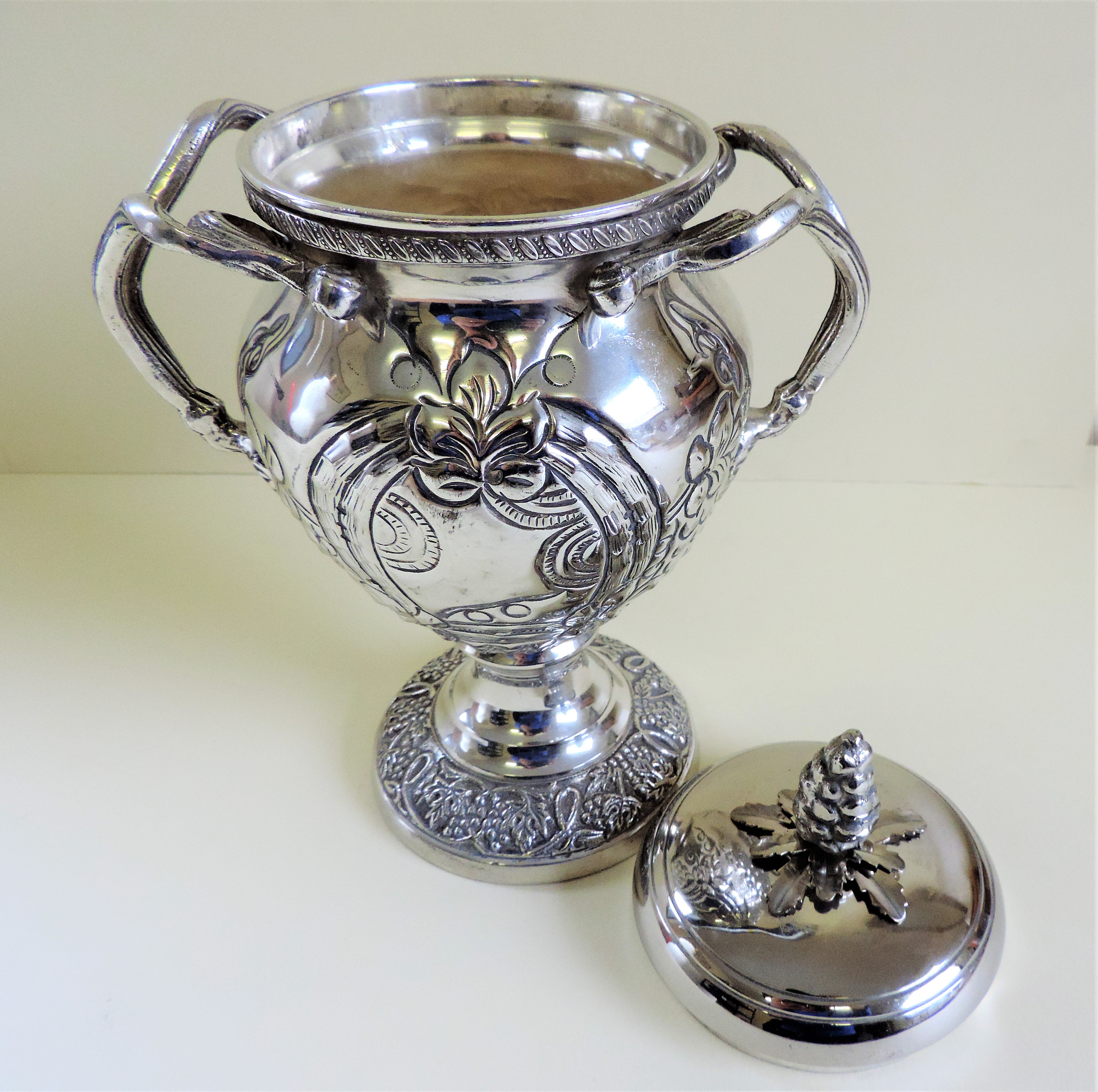 Antique Silver Plate Lidded Urn - Image 2 of 6