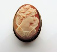 Antique Edwardian Cameo Brooch