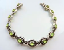 Sterling Silver 12.35 carats Peridot Bracelet