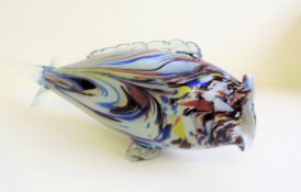 Vintage Murano Glass End of Day Fish Sculpture Large 34cm long