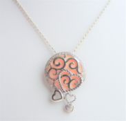 Sterling Silver Mother of Pearl Filigree Pendant Necklace