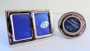 Pair Silver Plated Photo Frames