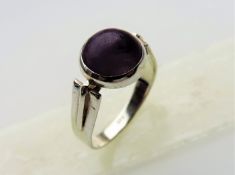 Sterling silver 1.8ct Cabochon Amethyst Ring in 925